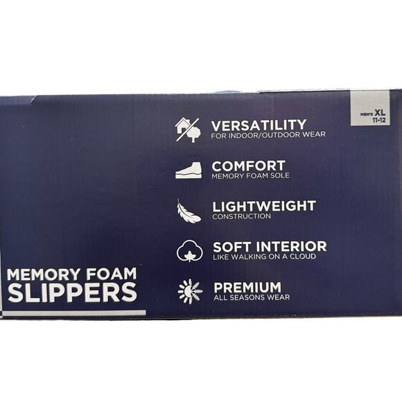 Haggar Mens Clog Slippers Size XL 11-12 Blue Felt Memory Foam Lightweight New‎ - Picture 2 of 10